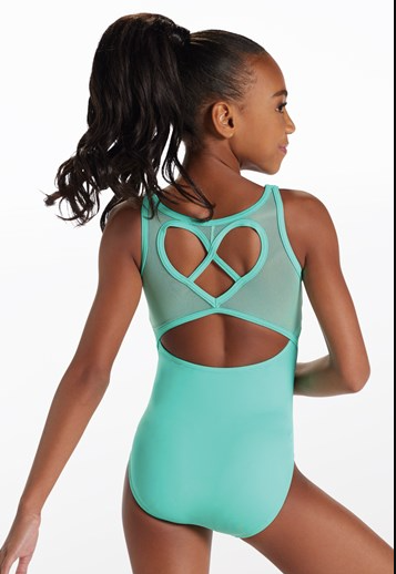 Teal or Black Color Heart Leotard | Tumbling / Acro Intro & Co-Op