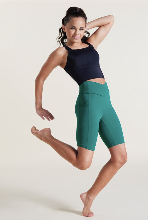 Long & Pocket V Cut Black Shorts | Jazz, Technique, Contemporary, Tumbling, Hip Hop, Worship & Flags 2| CORE Junior & CORE Senior Option