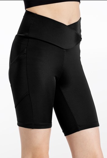 Long & Pocket V Cut Black Shorts | Jazz, Technique, Contemporary, Tumbling, Hip Hop, Worship & Flags 2| CORE Junior & CORE Senior Option