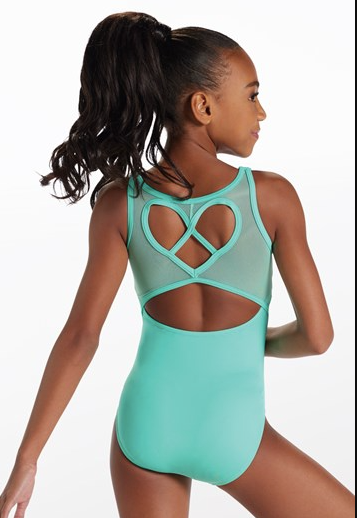 Teal or Black Color Heart Leotard | Tumbling / Acro Intro