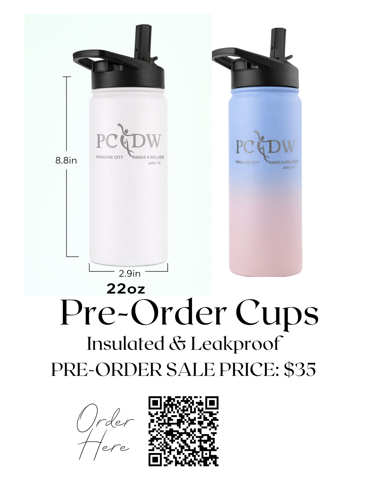 Etched PCDW Waterbottles
