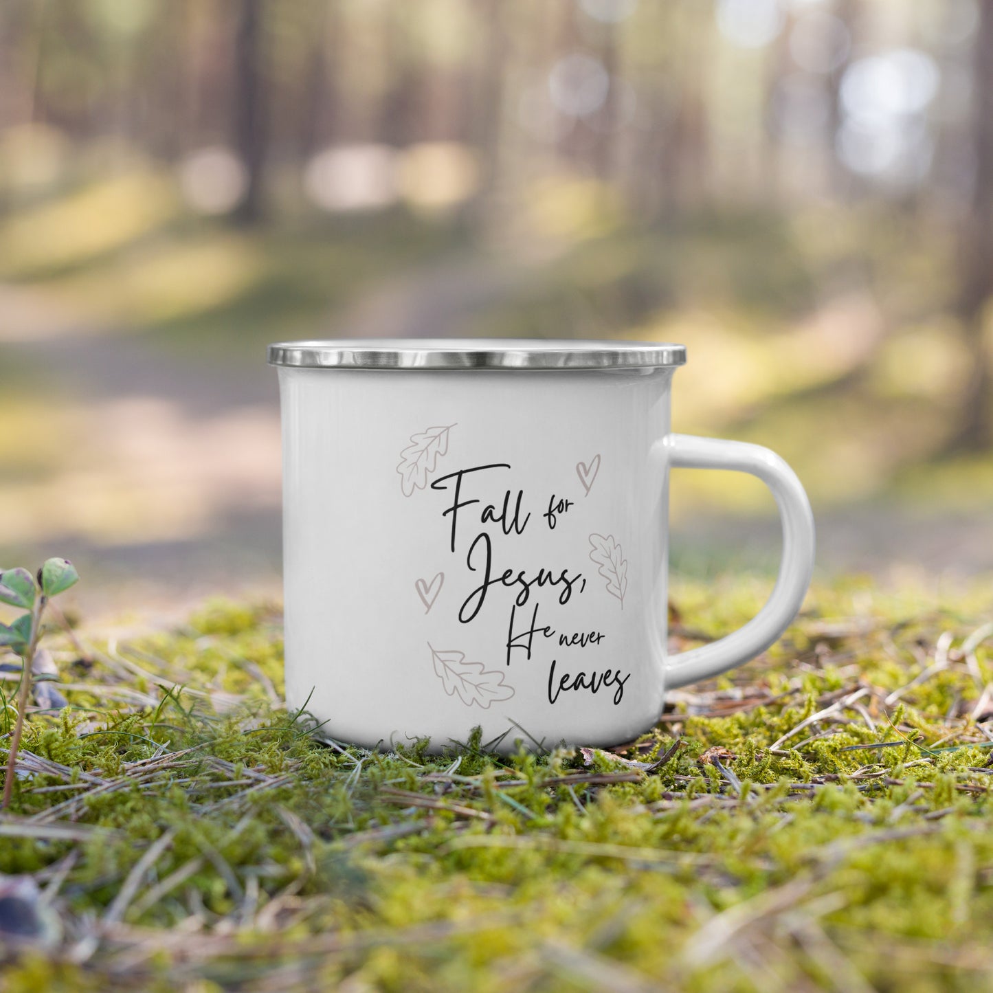 Fall for Jesus, He Never Leaves | Gear | Coffee Cup