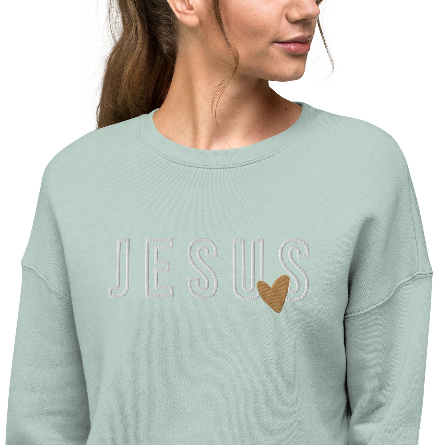 Embroidered Crop Jesus Sweatshirt  | Gear