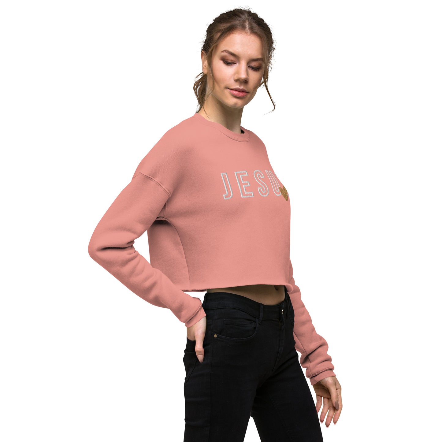 Embroidered Crop Jesus Sweatshirt  | Gear